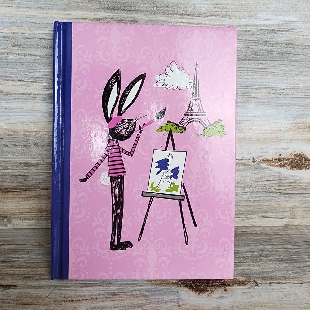 Top Flight Paris Bunny Artist Pink Hardcover Notebook Journal 5x7 88 Sheets
